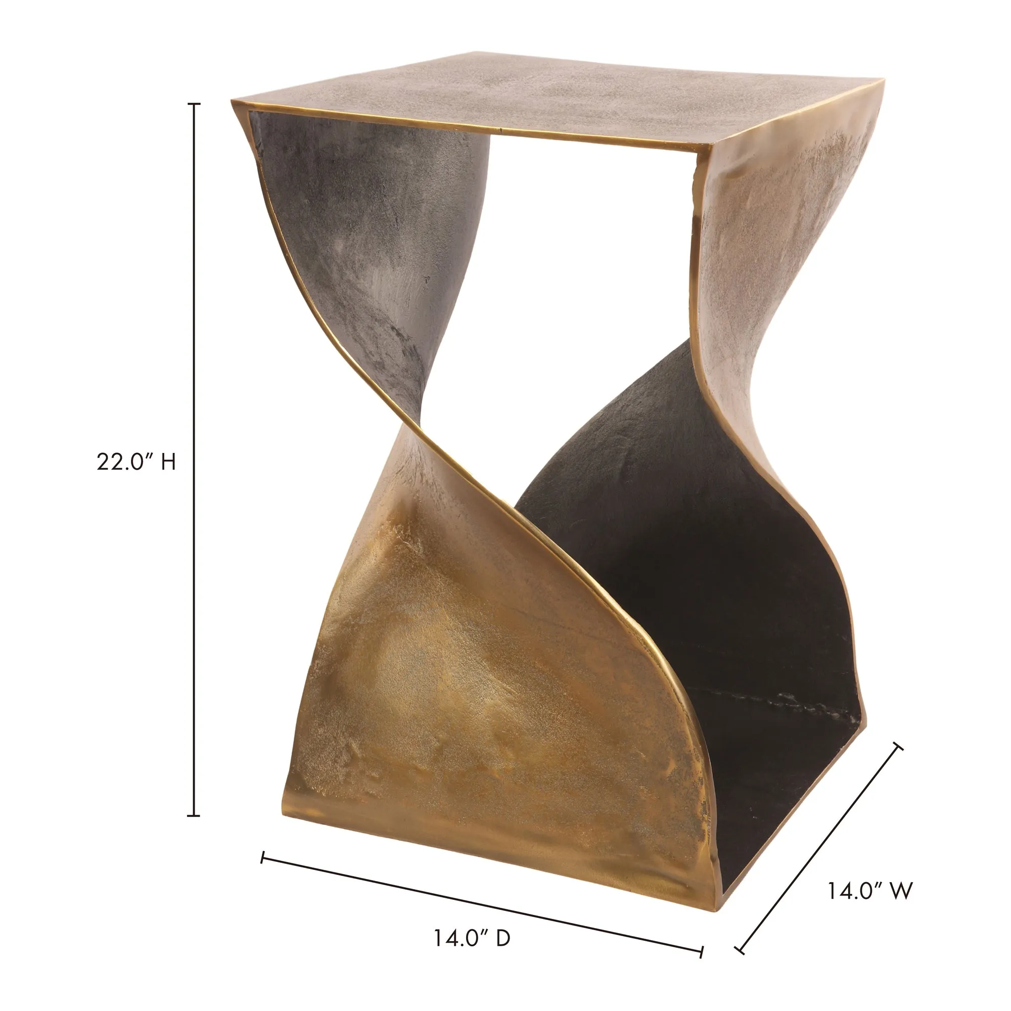 Modern Spiral Side Table with Dual Tone Finish