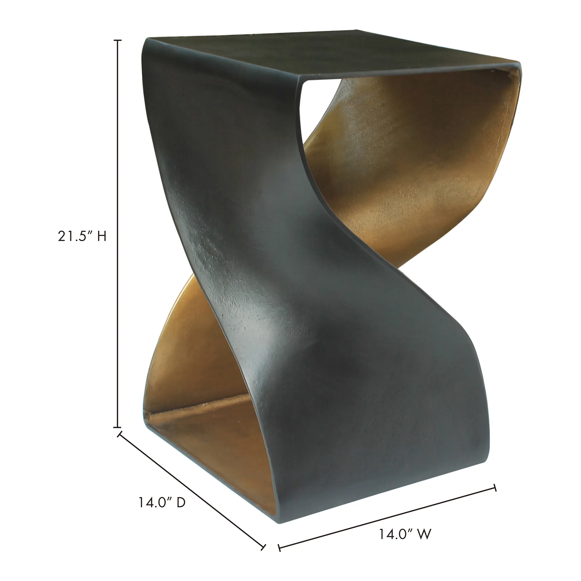 Modern Spiral Side Table with Dual Tone Finish