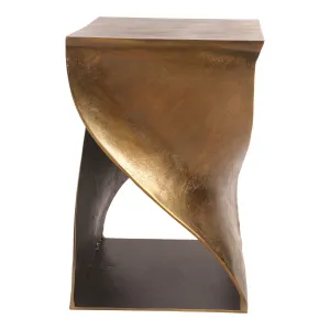 Modern Spiral Side Table with Dual Tone Finish