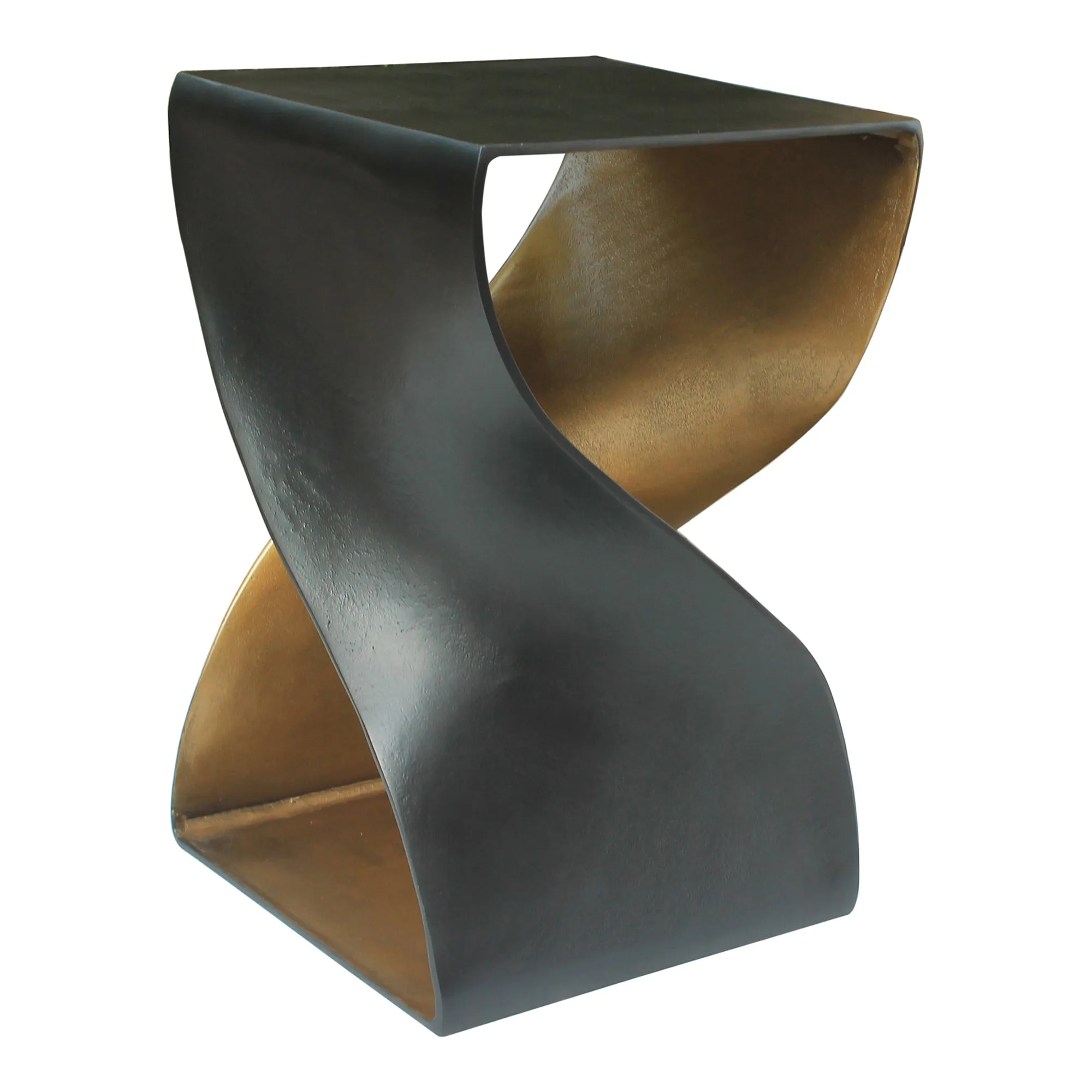 Modern Spiral Side Table with Dual Tone Finish