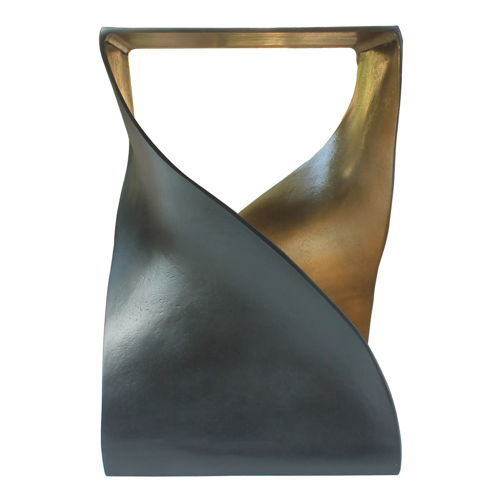 Modern Spiral Side Table with Dual Tone Finish