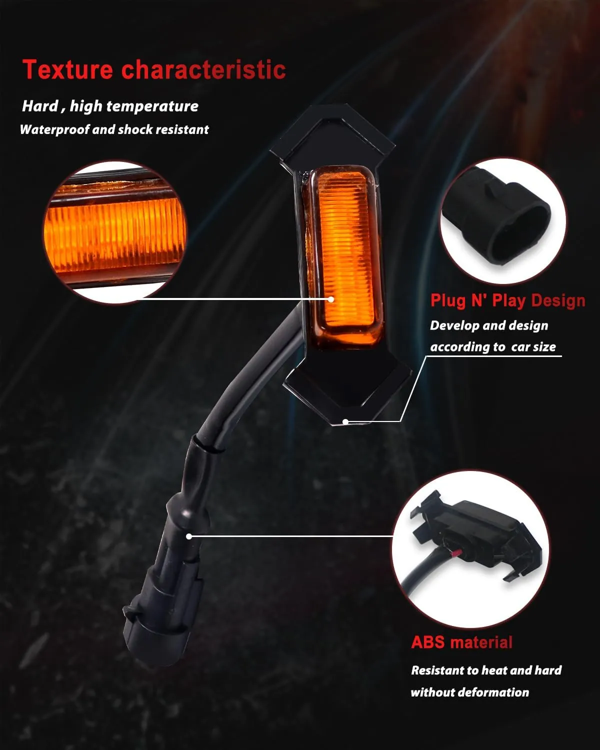 ‎MODIPIM Amber Shell Amber Light 4pcs RAV4 LED Grill Lights for Toyota RAV4 2019 2020 2021 2022 OEM Grille with Wiring Harness Grill Kit