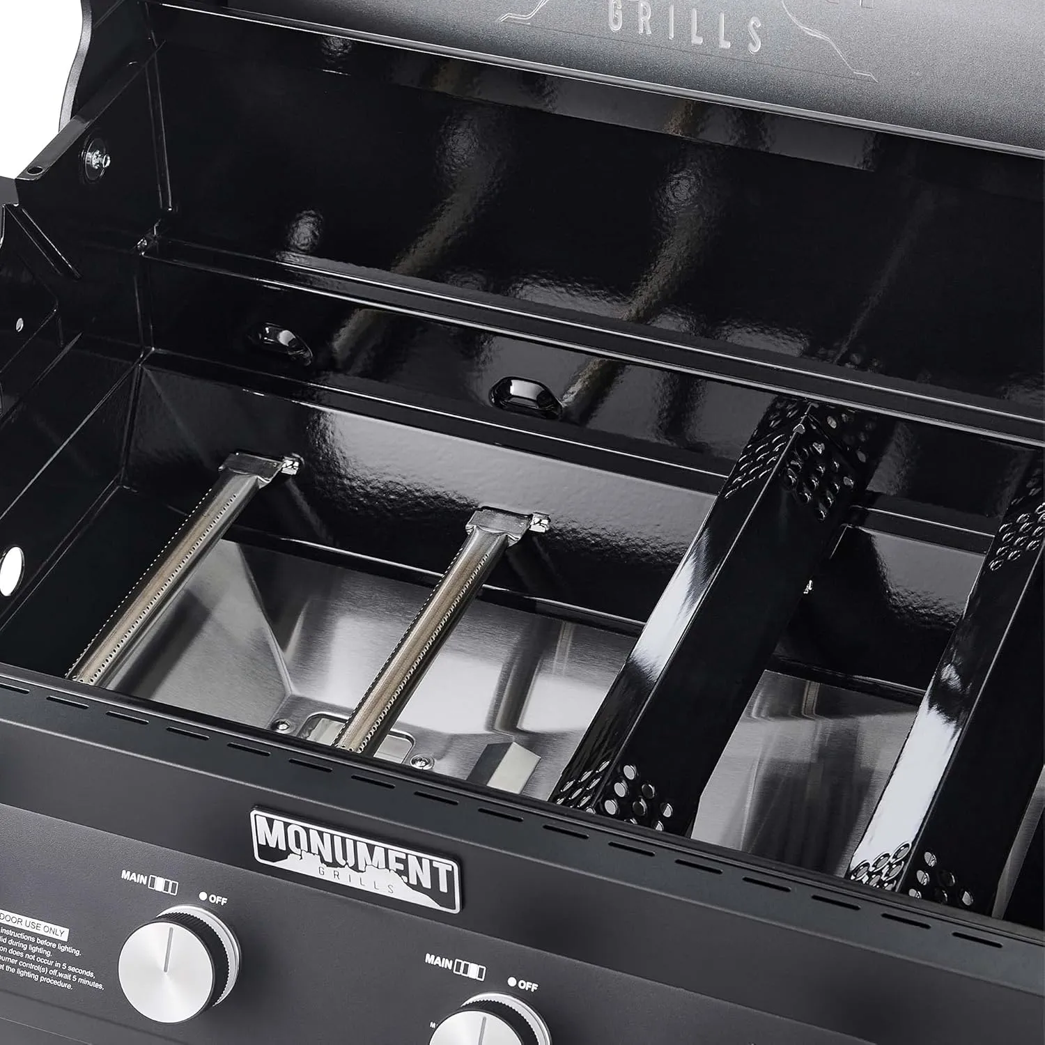 Monument Grills 4-Burner Liquid Propane Gas Smart bbq Grill Denali 425 with Smart technology, Side Burner and LED Controls, Black