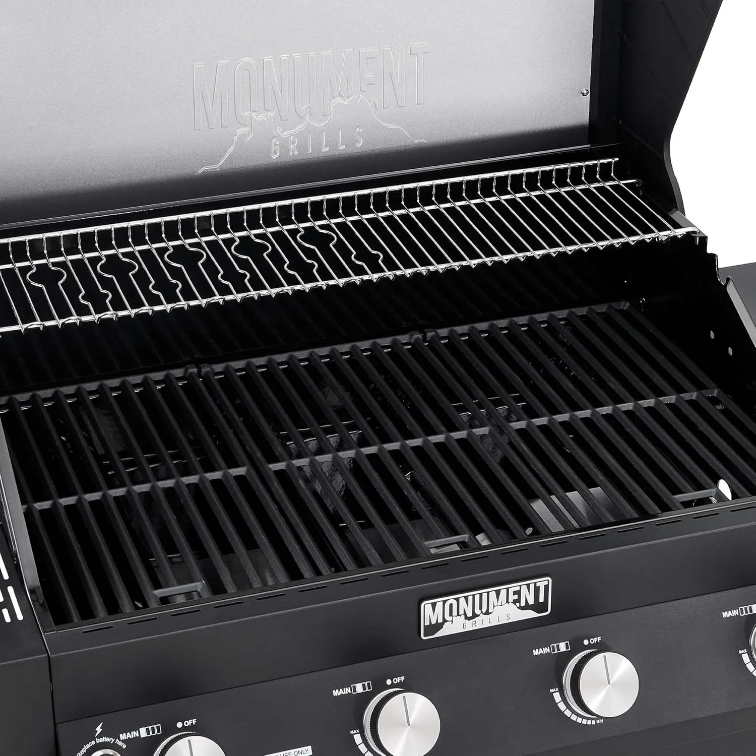 Monument Grills 4-Burner Liquid Propane Gas Smart bbq Grill Denali 425 with Smart technology, Side Burner and LED Controls, Black