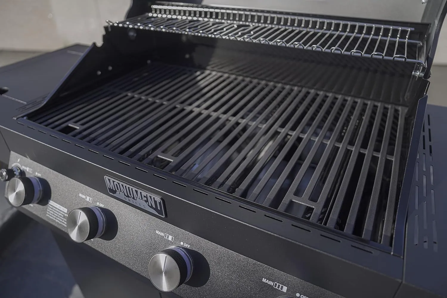 Monument Grills 4-Burner Liquid Propane Gas Smart bbq Grill Denali 425 with Stainless Steel Rotisserie Kit(2 Items)