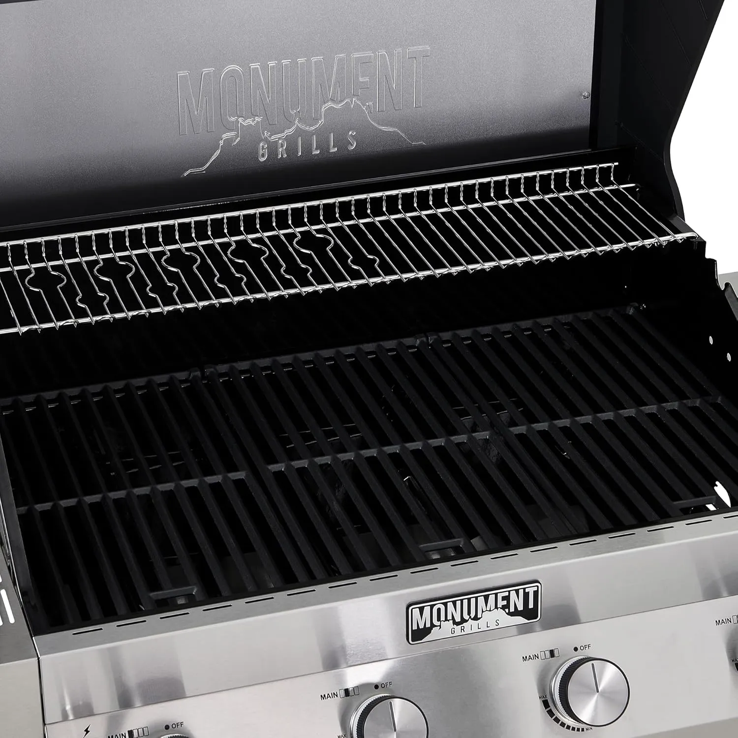 Monument Grills Denali 405 4-Burner Liquid Propane Gas Smart BBQ Grill Stainless Steel with Cooking Plate(2 items)