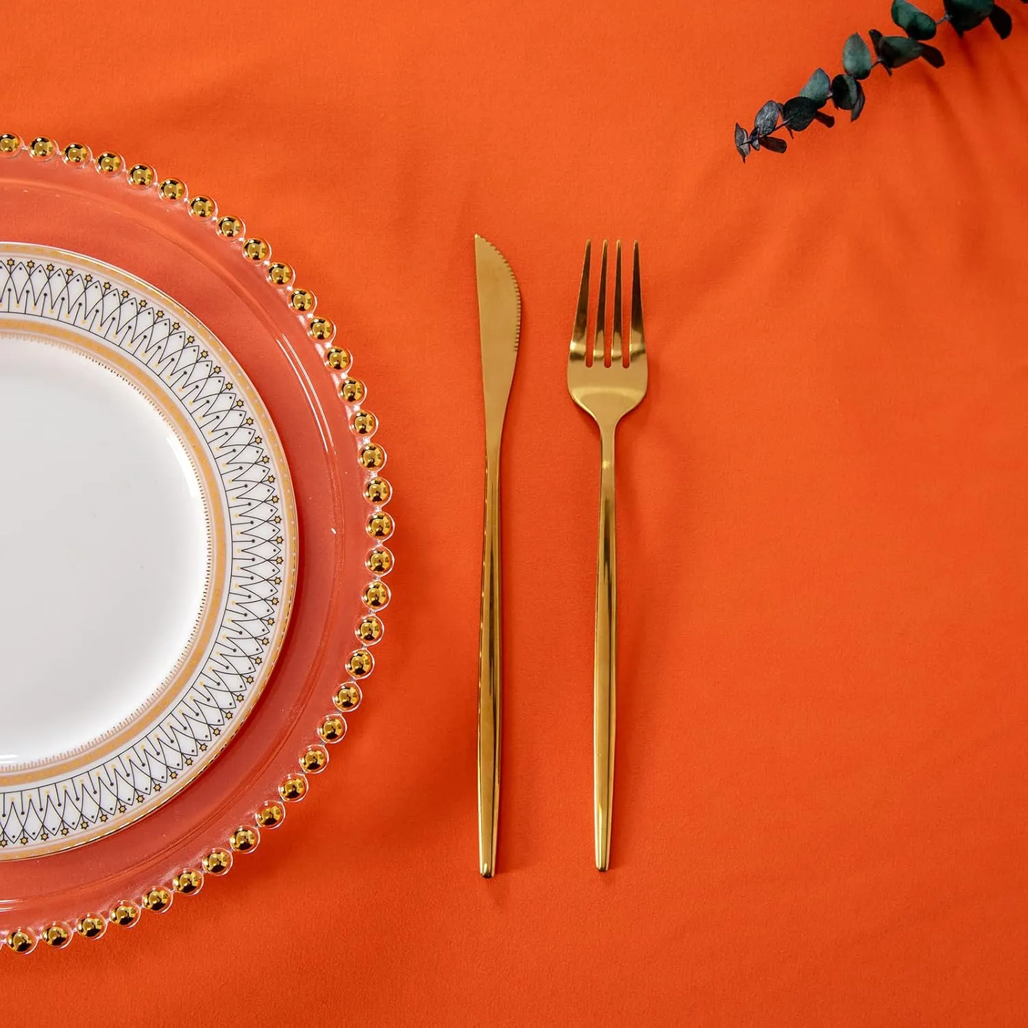 MYSKY HOME 2 Pack Orange Tablecloth 60x84 Inch Rectangle Table Cloth for 4 Feet Table- Wrinkle Resistant Washable Polyester Table Cover for Dining Party and Camping