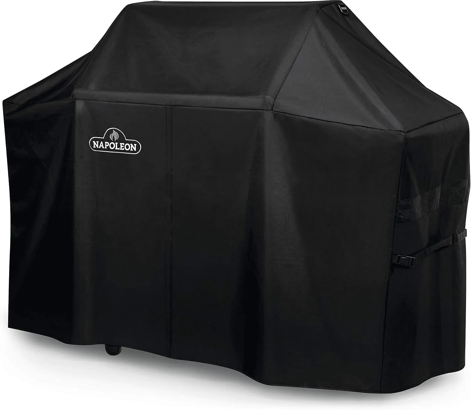 Napoleon BBQ Grill Cover for Prestige PRO 500 and Prestige 500 - Black BBQ Cover, Water Resistant, UV Protected, Air Vents, Velcro Closure, Hanging Loops, Adjustable Buckled Straps To Secure Cover