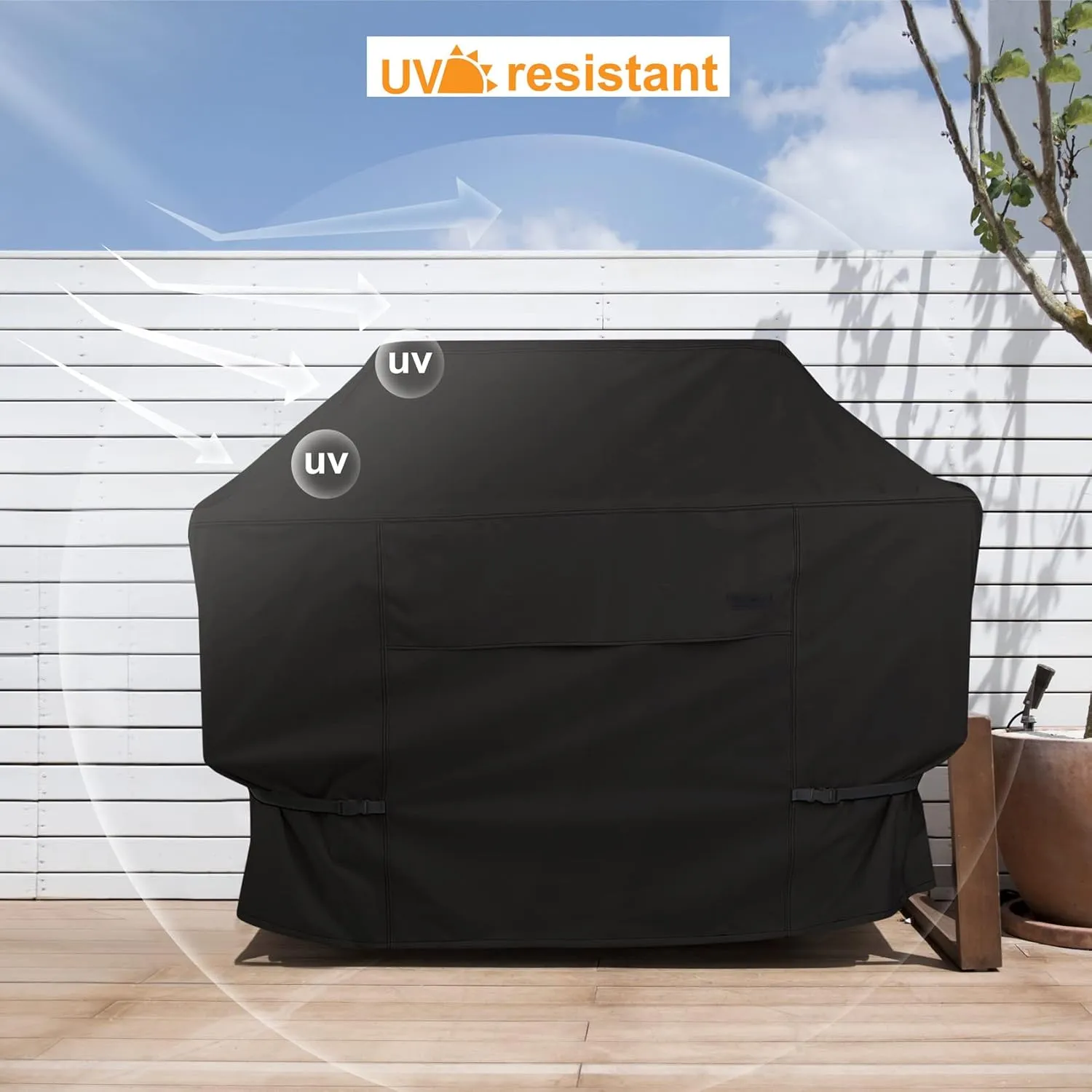 NettyPro Gas Grill Cover Heavy Duty Waterproof 56 Inch, Fadeproof & UV Resistant, Outdoor 2-3 Burner BBQ Cover for Weber, Char-Broil, Brinkmann, Nexgrill Barbecue Grills and More, Black