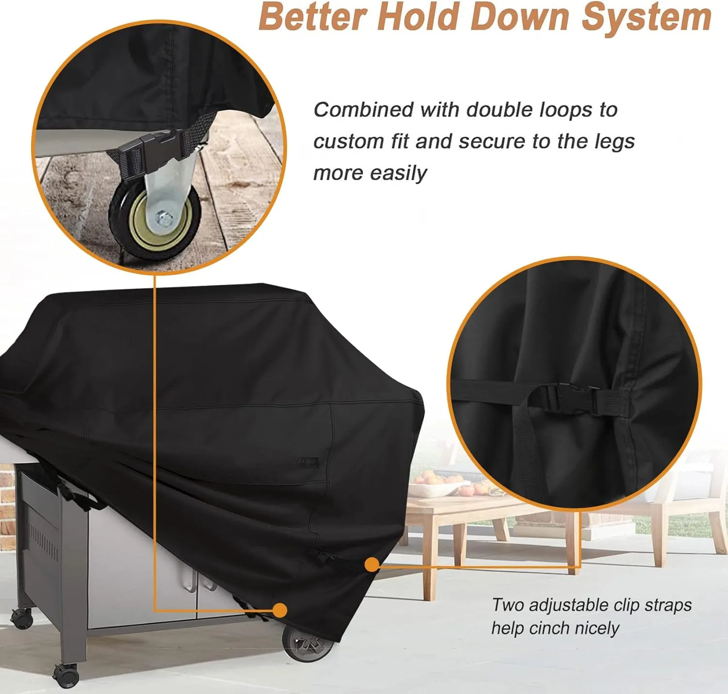 NettyPro Gas Grill Cover Heavy Duty Waterproof 56 Inch, Fadeproof & UV Resistant, Outdoor 2-3 Burner BBQ Cover for Weber, Char-Broil, Brinkmann, Nexgrill Barbecue Grills and More, Black