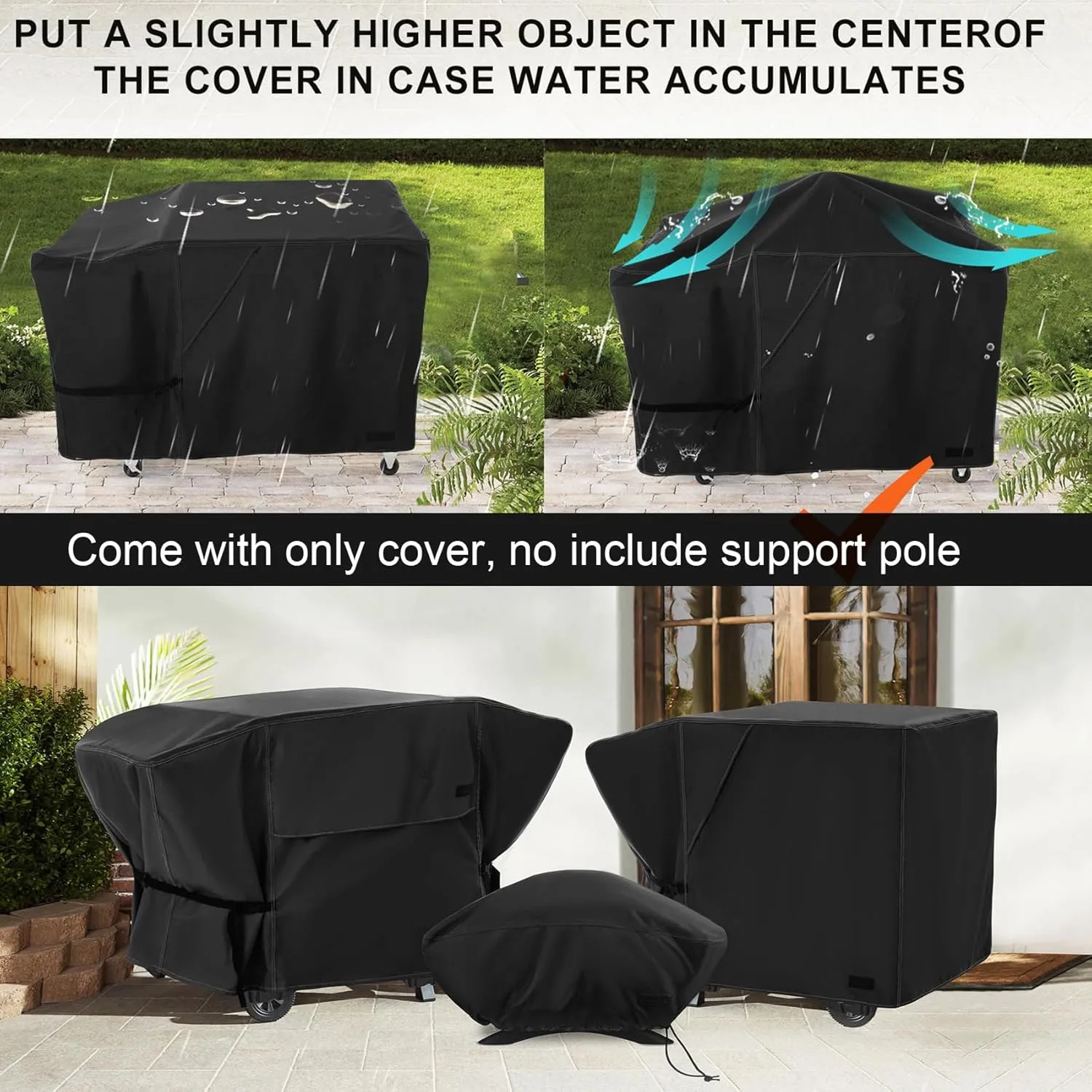 NettyPro Griddle Cover for Blackstone 28" Griddle with Single Shelf, Waterproof Heavy Duty 2 Burner Flat Top Gas Grill Cover for Blackstone 28" Griddle Station Camping, Black