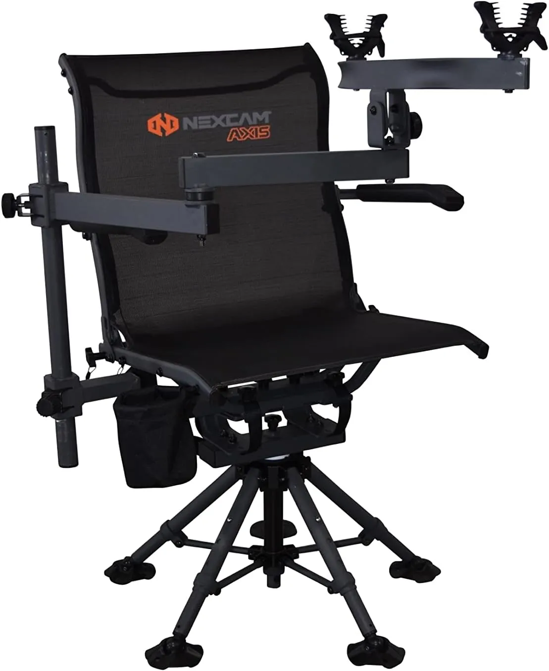 NEXCAM® AXIS SG 360 Ultimate Shooting Chair with AXIS V2 Shooting Rest. Rocking Chair. Dual-axis Swivel and Tilting Chair. Camp. Fish. Hunt. Patent Pending
