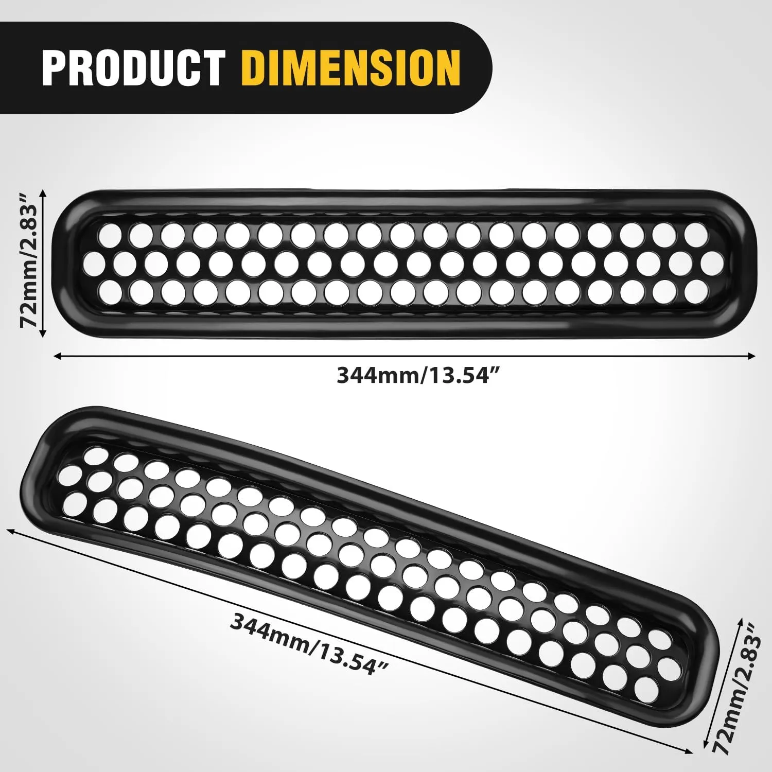 Nilight 7Pcs Front Grille Trims Inserts Cover Guard Fit for 1997 1998 1999 2000 2001 2002 2003 2004 2005 2006 Wrangler TJ & Unlimited