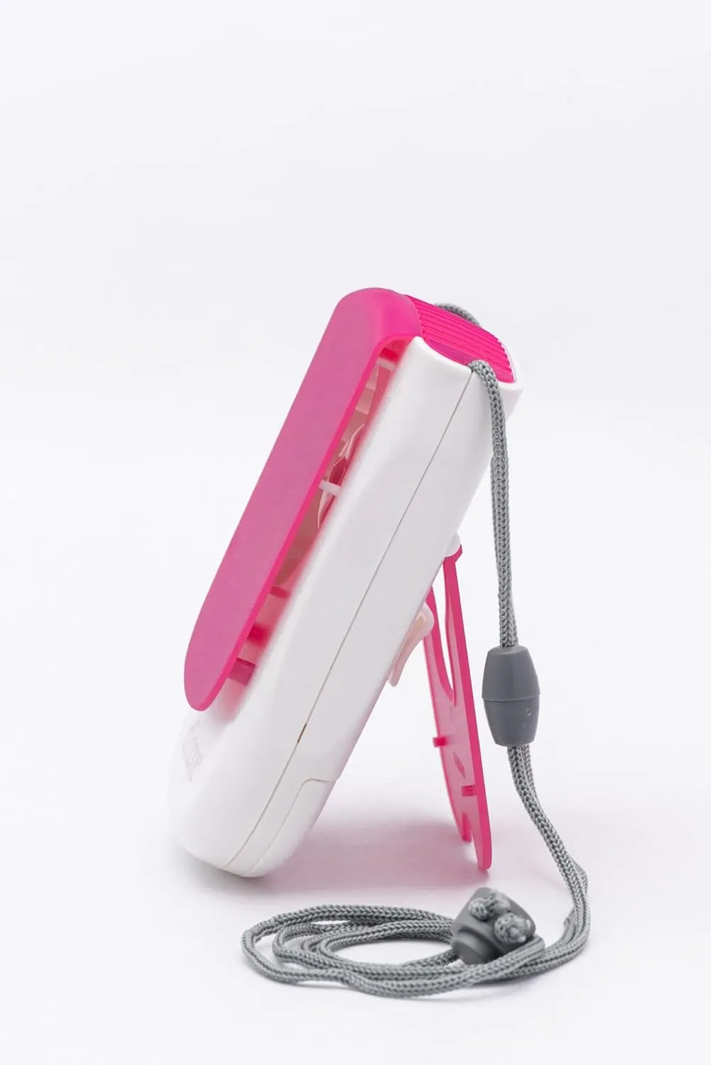 O2COOL Deluxe Necklace Fan | Battery Powered, Hands-Free Personal Cooling Fan w/Adjustable Lanyard, Table Top Stand   Wearable Clip -Pink (2 Pack)