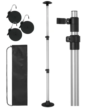 OCEANBROAD Boat Cover Support Pole Adjustable Telescoping Aluminum Pole with Straps for V Hull Boat Jon Boat Pontoon Boat 1 Pack
