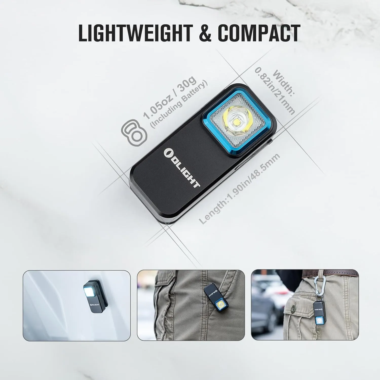 OLIGHT Oclip Rechargeable EDC Flashlight 300 Lumens Dual Sources Compact Pocket Clip Light, Convenient USB C Charging, Magnetic Flash Lights for Working, Cycling, Emergency, Signaling Tool(Black)