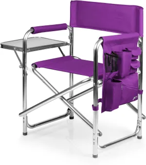 ONIVA - a Picnic Time brand - Sports Chair with Side Table, Beach Chair, Camp Chair for Adults, (Purple)