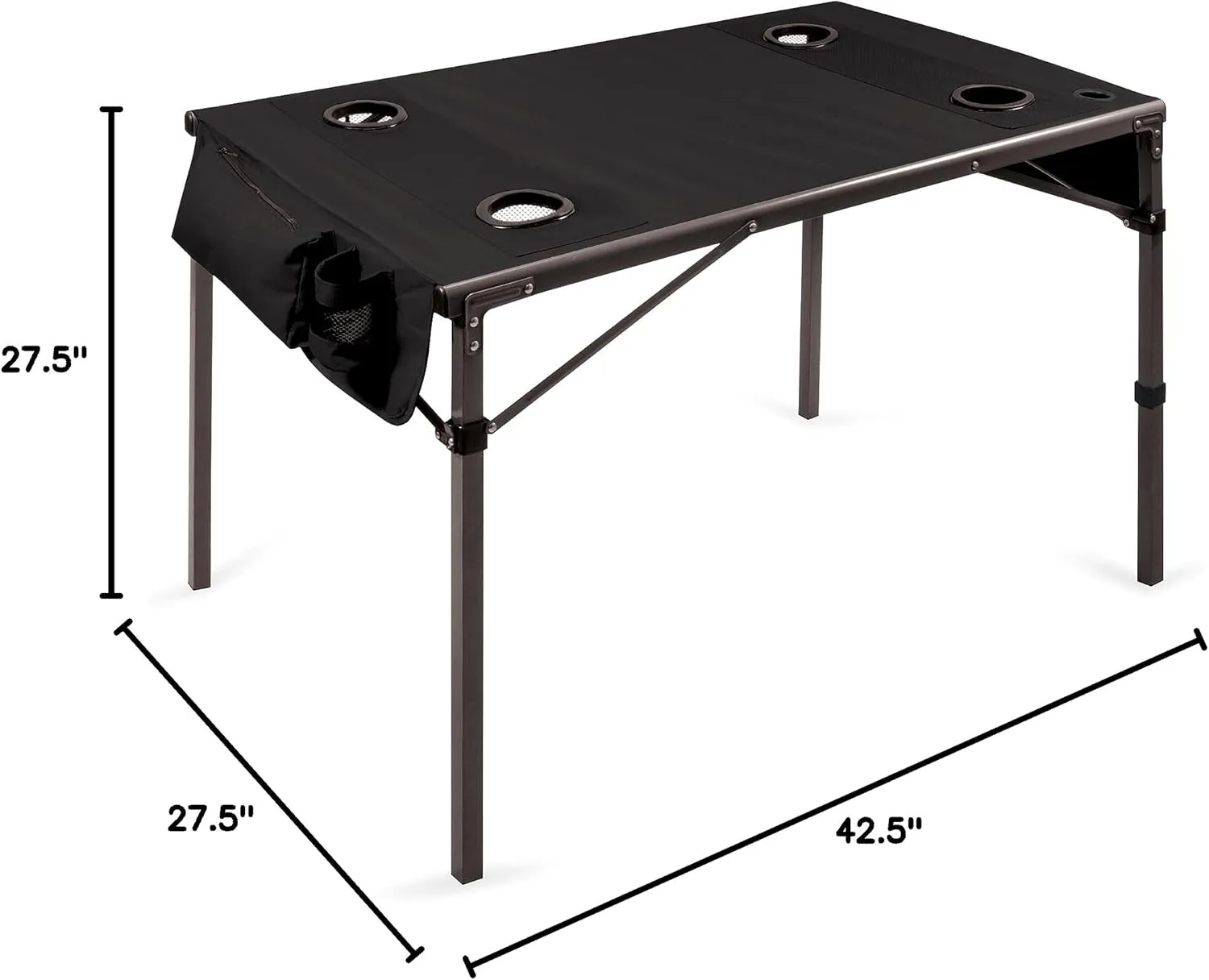 ONIVA - a Picnic Time Brand Travel Portable Soft Top Folding Table for Camping and Outdoors with Carry Bag, (Black) 6 x 6 x 43