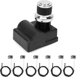 onlyfire Grill Igniter Replacement Kit for Home Depot Nexgrill 720-0882A 720-0896B 720-0896E Gas Grill Models, 6 Outlet Tact Push Button Spark Igniter with Wires
