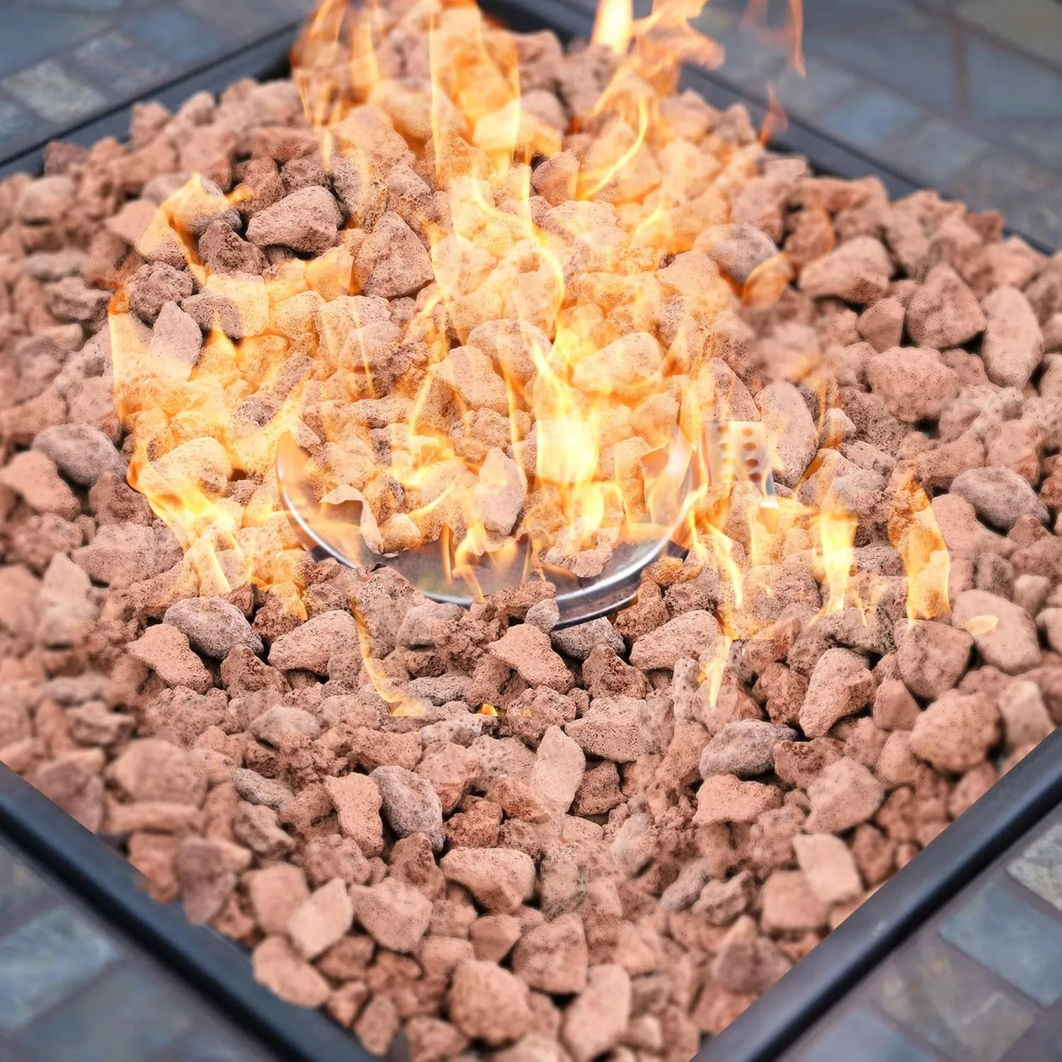 Onlyfire Red Lava Rock 10 Pounds Volcanic Lava Stones for Indoor Outdoor Fire Pits Fireplaces Gas Grill and Landscaping, 0.2-0.3 Inch