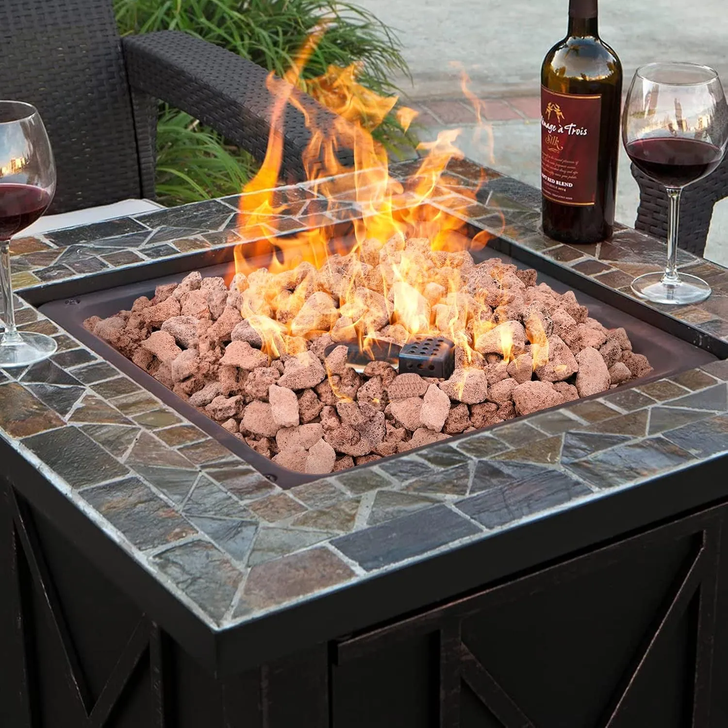 Onlyfire Red Lava Rock 10 Pounds Volcanic Lava Stones for Indoor Outdoor Fire Pits Fireplaces Gas Grill and Landscaping, 0.2-0.3 Inch