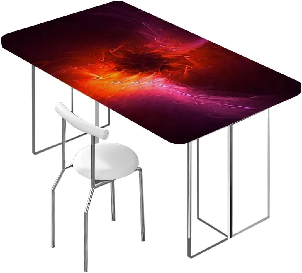 OOzie Scarlet Lavender Elastic Edged Table Covers Galaxy Design for Dining Tables,Buffet Parties and Camping Fantasy Art Fits up 5 Foot Tables