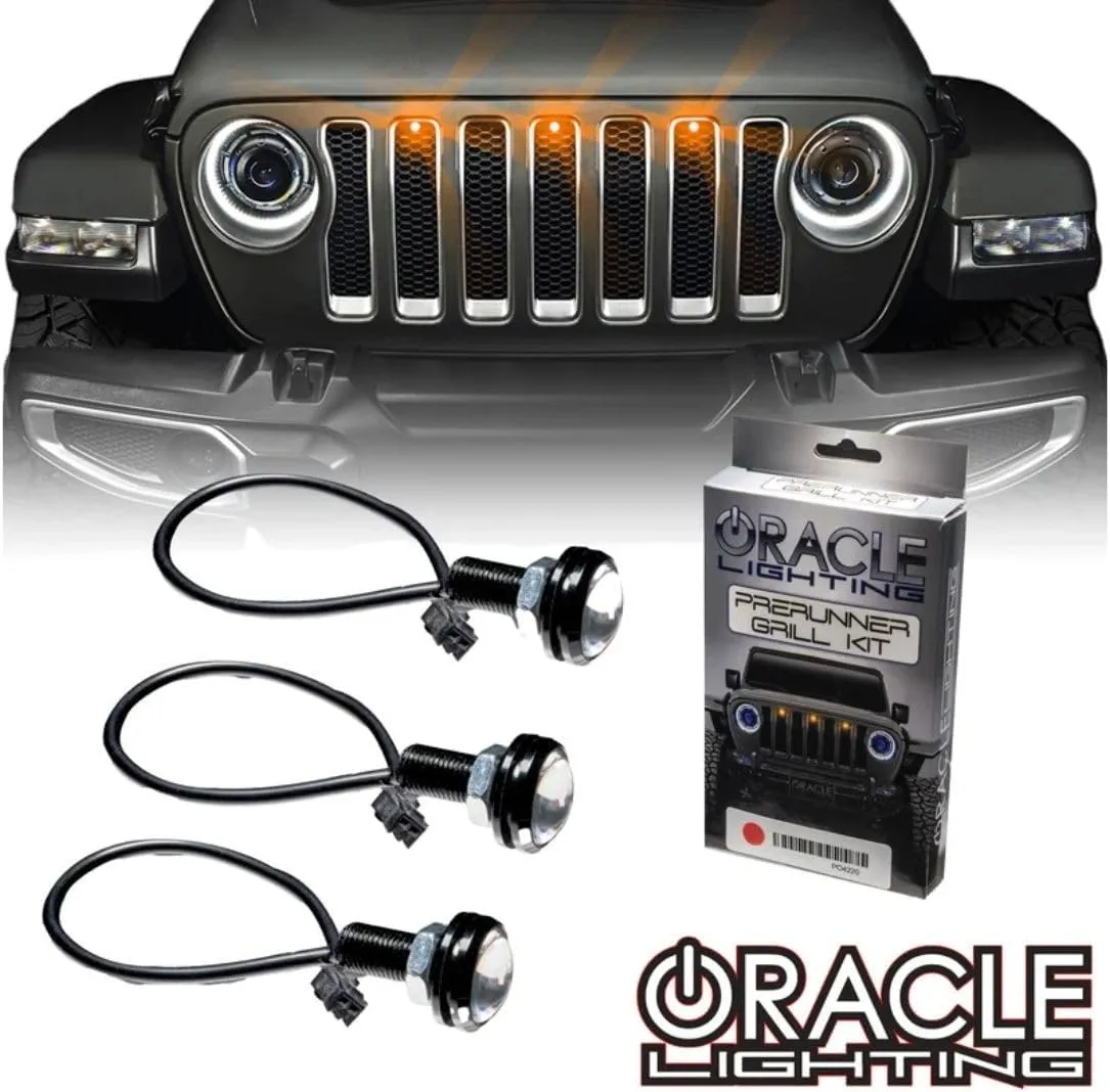 ORACLE Lighting 5870-005 Amber Pre-Runner Style LED Grill Kit fits 2018 2024 Wrangler JL - Safety & Stylish into One, Brighter Illumination
