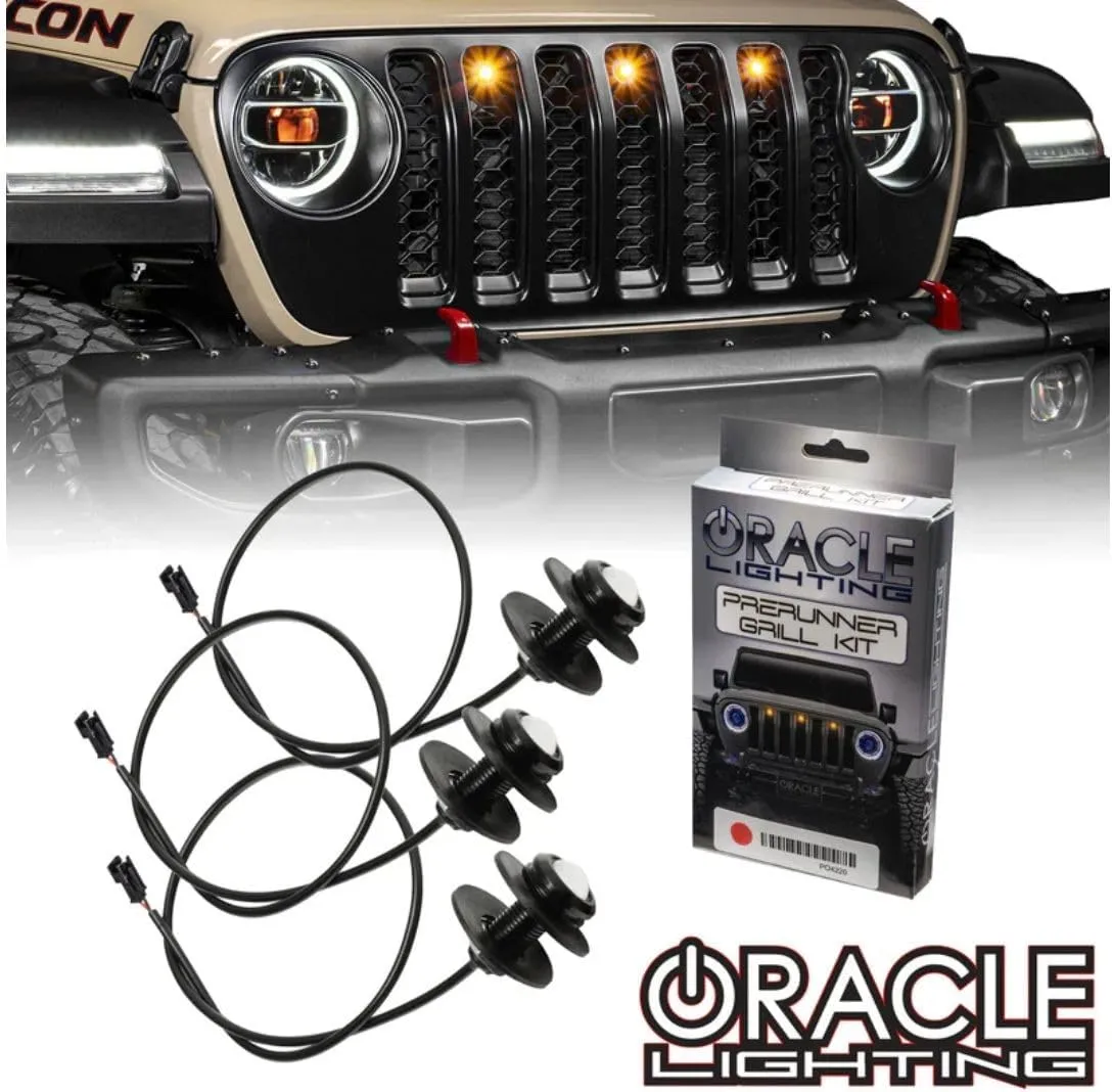 ORACLE Lighting 5871-001 White Pre-Runner Style LED Grill Kit fits 2020 2023 Gladiator JT - No Cutting or Drilling, Brighter Illumination
