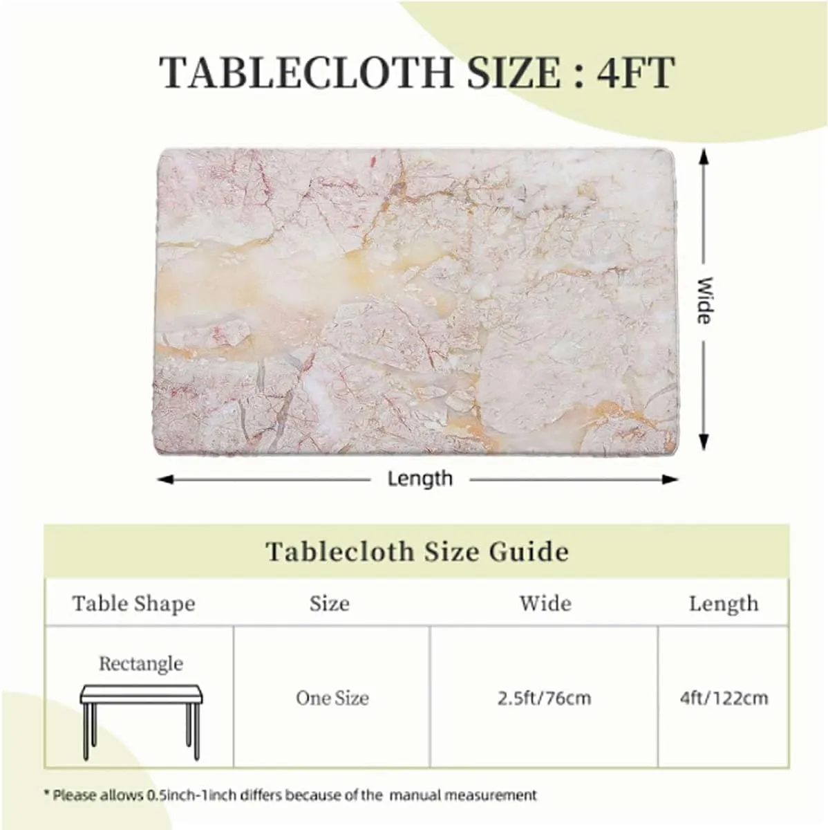Orange Brown Elastic Edge Fitted Table Cloth, Marble Mine Pattern Design Elastic Edged Picnic Table Covers ?for Camping, Dining, Outdoor, Park, Patio Abstract Fits up 4 Foot Tables