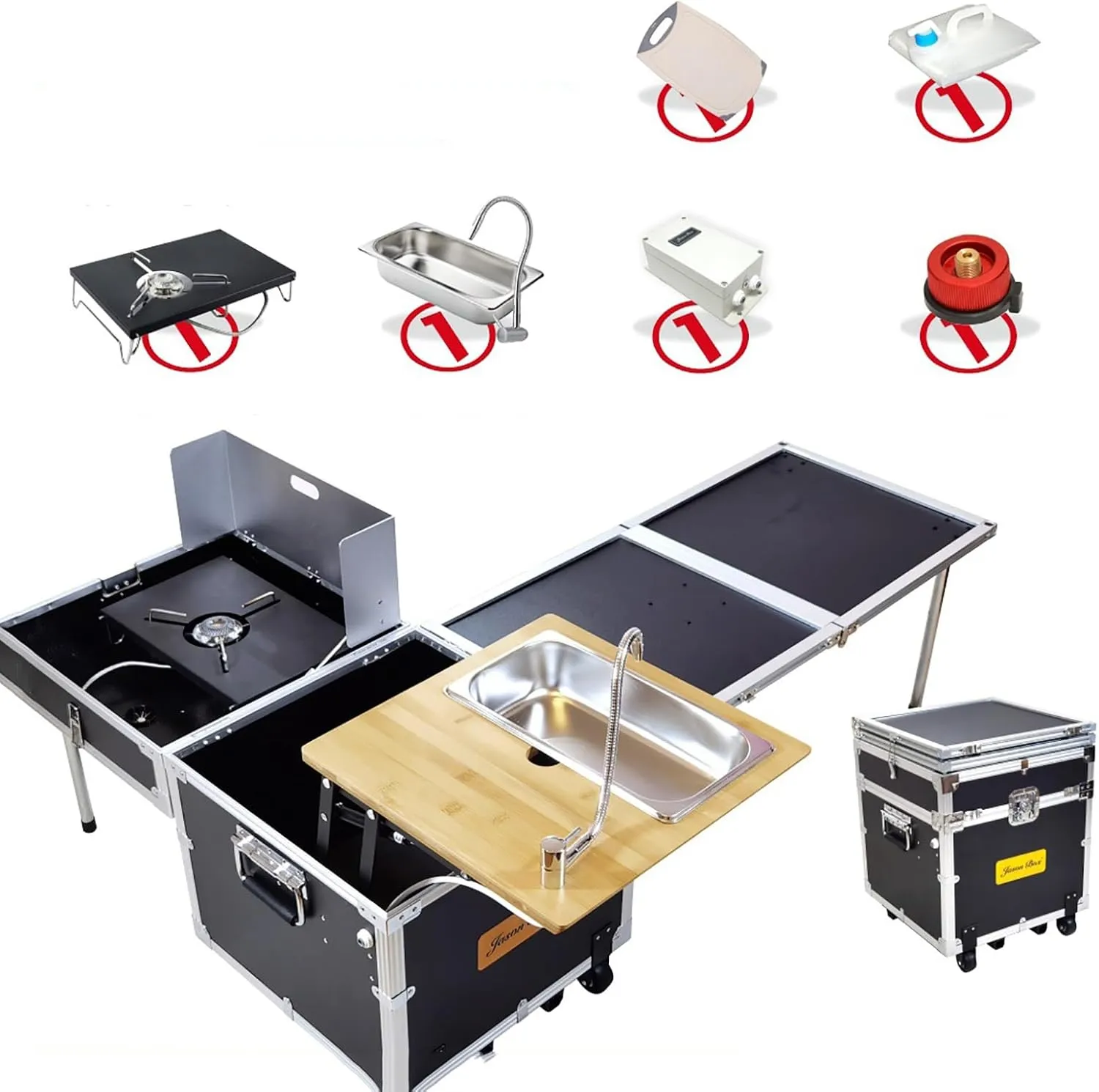 Outdoor Camping Kitchen Station Portable Folding Table