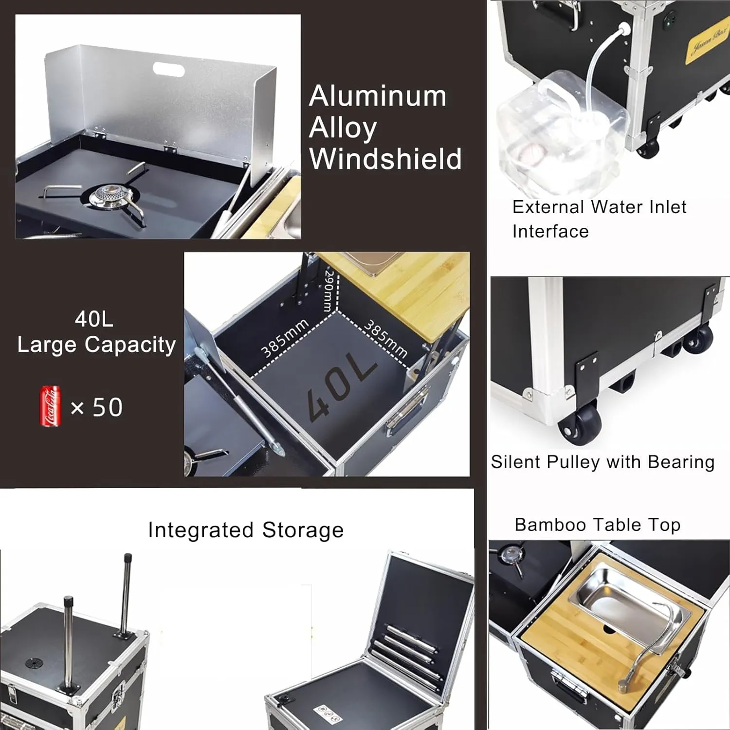 Outdoor Camping Kitchen Station Portable Folding Table