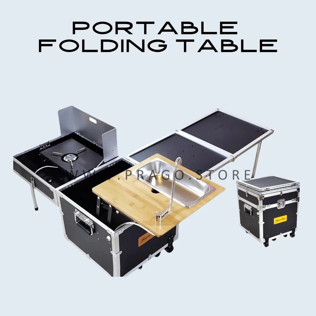 Outdoor Camping Kitchen Station Portable Folding Table