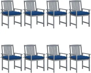 Outdoor Chairs,Zero Gravity Chair,Folding Stool,Patio Chairs with Cushions 8 pcs Solid Acacia Wood GrayFor Gardens, patios, Balconies
