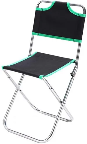 Outdoor Folding Camping Chair Heavy Duty high Back Director Beach Chair Oxford Cloth Aluminum Alloy with Storage Bag, Black-Green