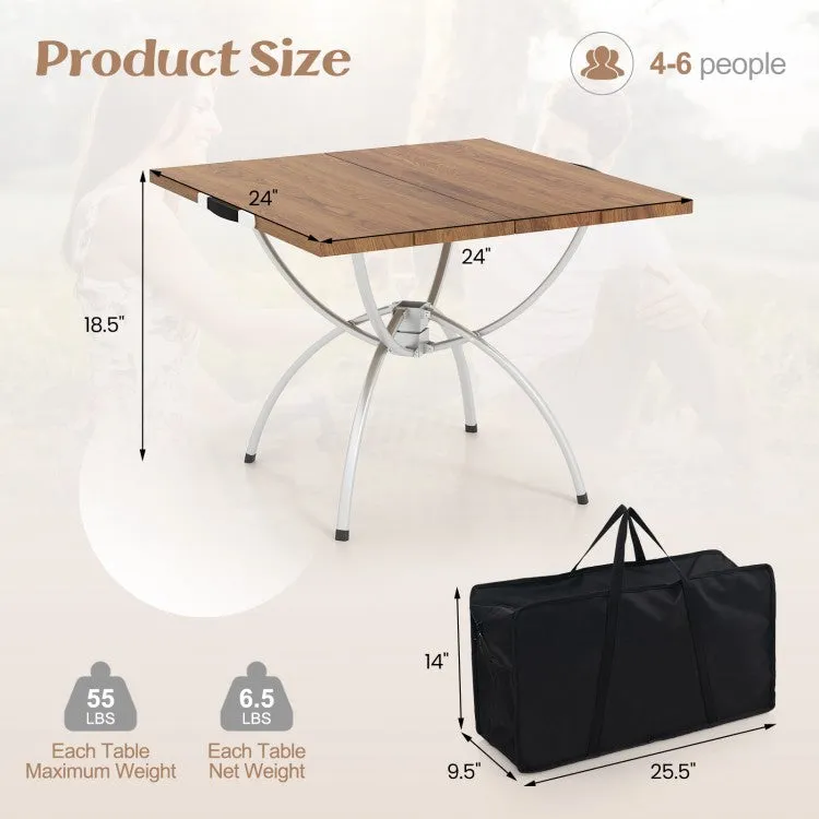 Outdoor Folding Camping Table Set of 2 - Suitable for Camping and Hiking