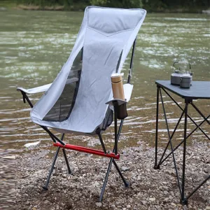 Outdoor Folding Chair, Portable backrest Stool, Moon Chair, Aluminum Alloy Ultralight Fishing Director, Beach Camping high Back Chair
