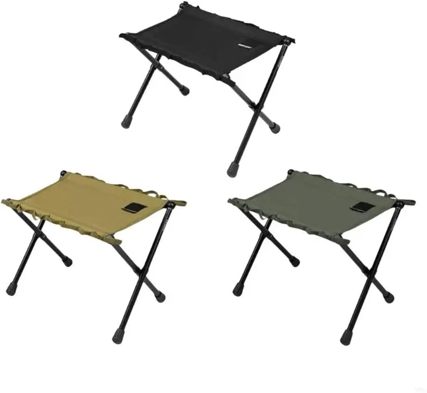 Outdoor Folding Stool Camping Fit for Folding Stool Aluminum Alloys Frame Light Weight Chair Small Stool Small Folding Stool(Black)