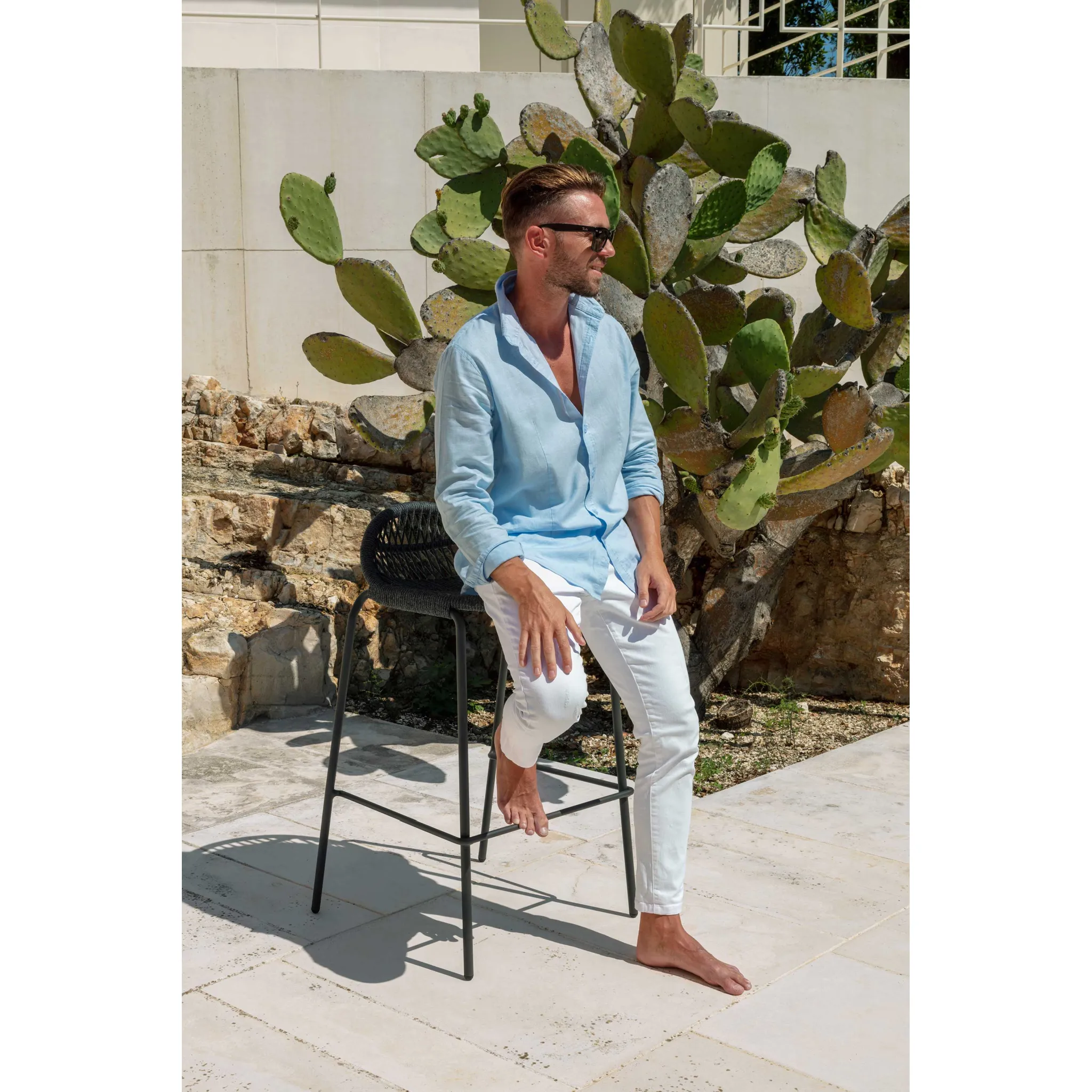 Outdoor Nautical Rope Bar Stool | Talenti Panama