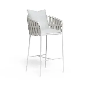 Outdoor Padded Rope Bar Stool | Talenti Frame