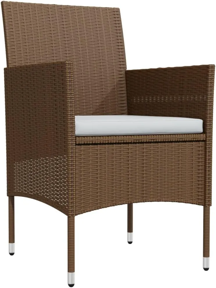 Outdoor Patio Furniture,7 Piece Patio Dining Set with Cushions Brown and BlackDesigned for Camping, Resting, Outdoors.