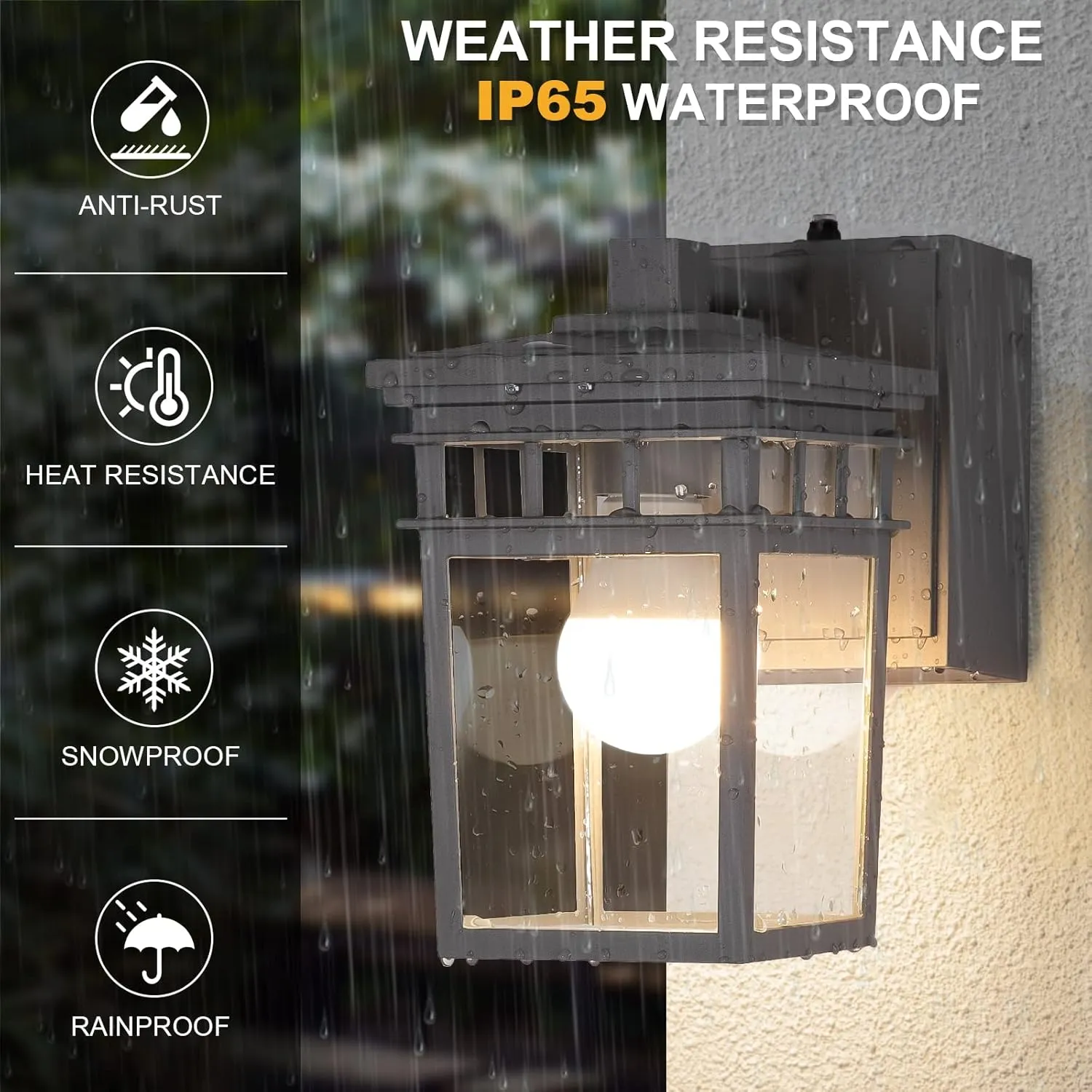 Outdoor Porch Light with GFCI Outlet Built in, Dusk to Dawn Outdoor Lighting with Clear Glass Shade, Waterproof Outdoor Wall Sconce Exterior Lights for House Garage Front Door, Bulb Included(Gray)