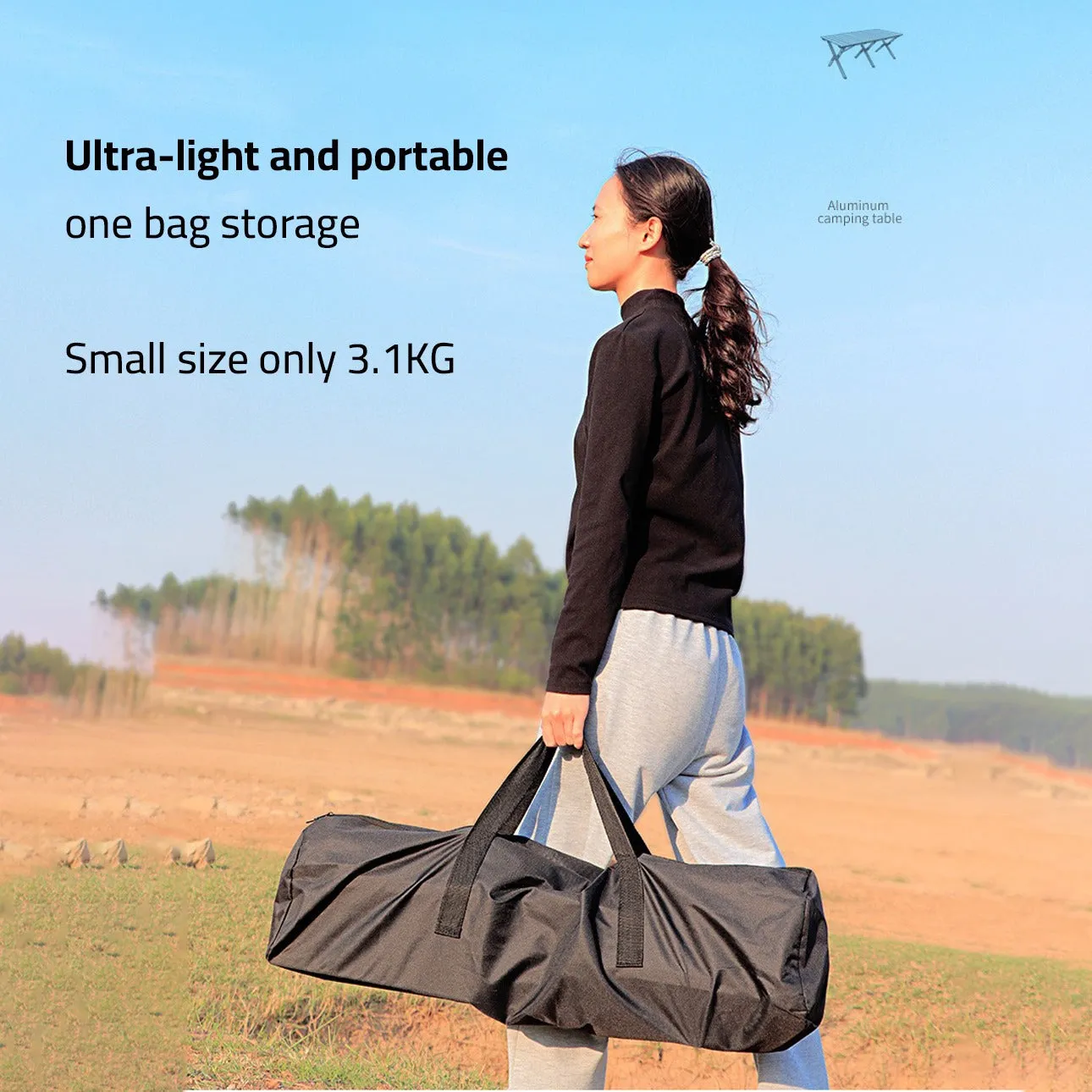 Outdoor Portable Camping Folding Table - Picnic Lightweight Roll Up Table
