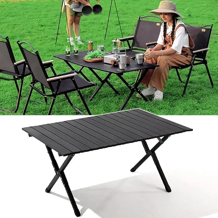 Outdoor Portable Camping Folding Table - Picnic Lightweight Roll Up Table