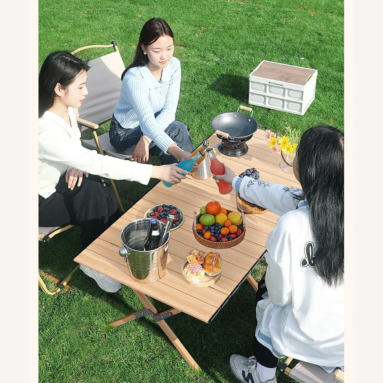 Outdoor Portable Camping Folding Table - Picnic Lightweight Roll Up Table
