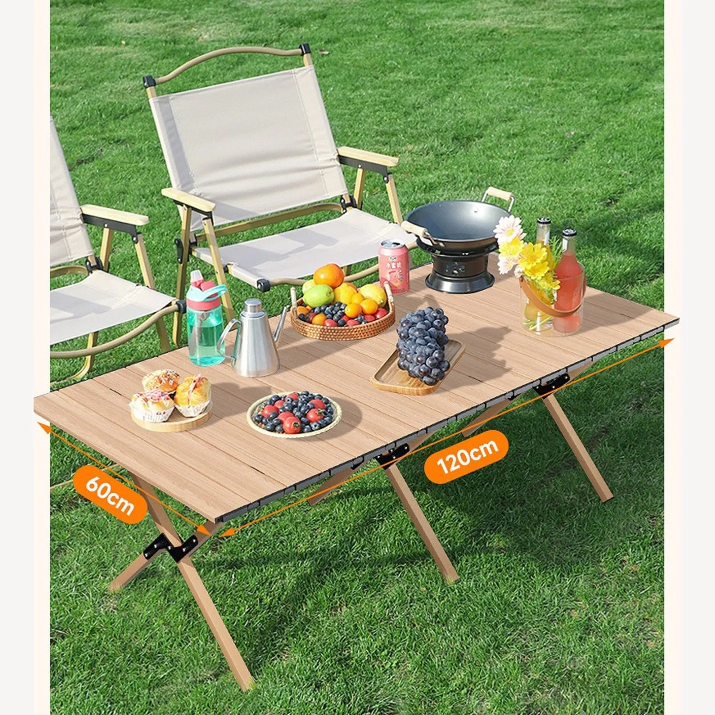 Outdoor Portable Camping Folding Table - Picnic Lightweight Roll Up Table