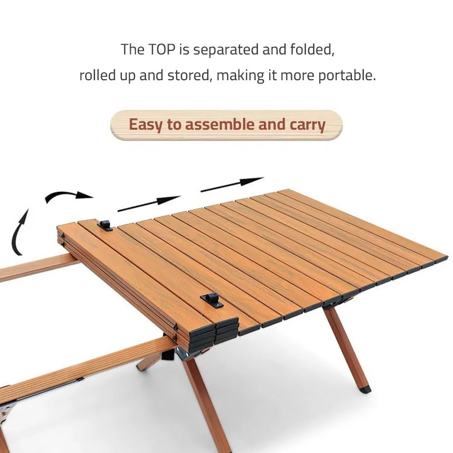 Outdoor Portable Camping Folding Table - Picnic Lightweight Roll Up Table