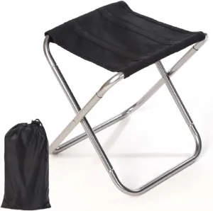 Outdoor Ultra Light Aluminum Alloy Mini Folding Fishing Stool Portable Storage Picnic Furniture Camping Pony Stool (Size : Dark Gray)