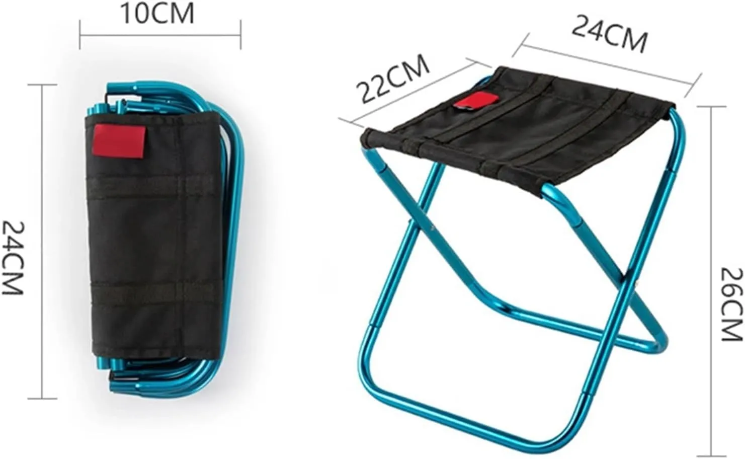 Outdoor Ultra Light Aluminum Alloy Mini Folding Fishing Stool Portable Storage Picnic Furniture Camping Pony Stool (Size : Dark Gray)