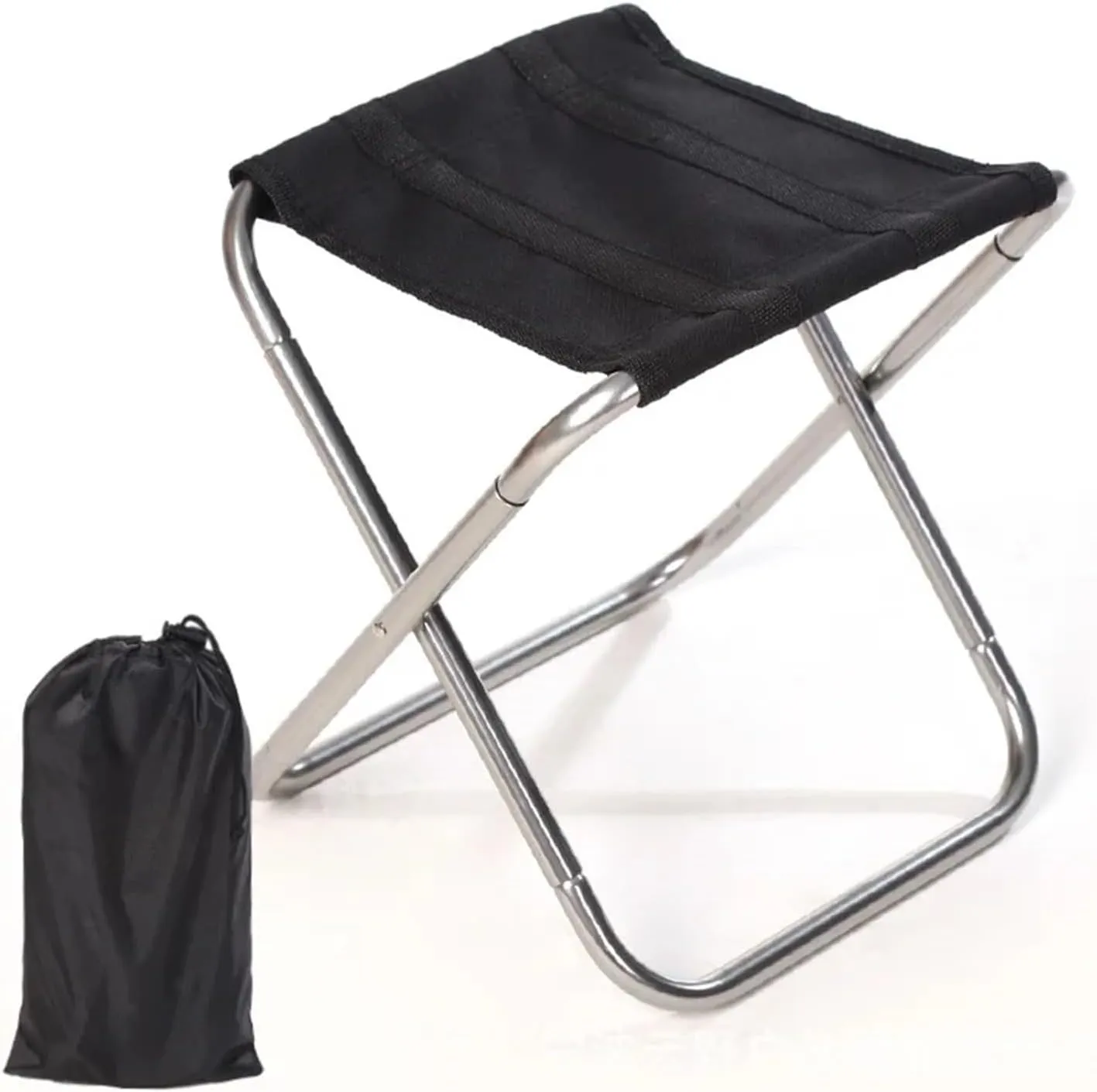 Outdoor Ultra Light Aluminum Alloy Mini Folding Fishing Stool Portable Storage Picnic Furniture Camping Pony Stool (Size : Dark Gray)
