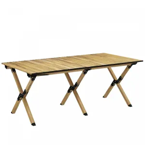 Outsunny Folding Camping Table, 4ft Aluminum Picnic Table With Roll-up Top|Outsunny Table De Camping Pliante, Table De Pique-nique En Aluminium 4 Pi
